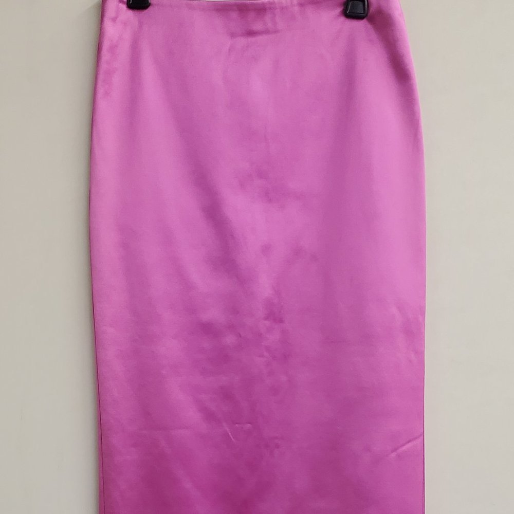 Silky long pencil skirt